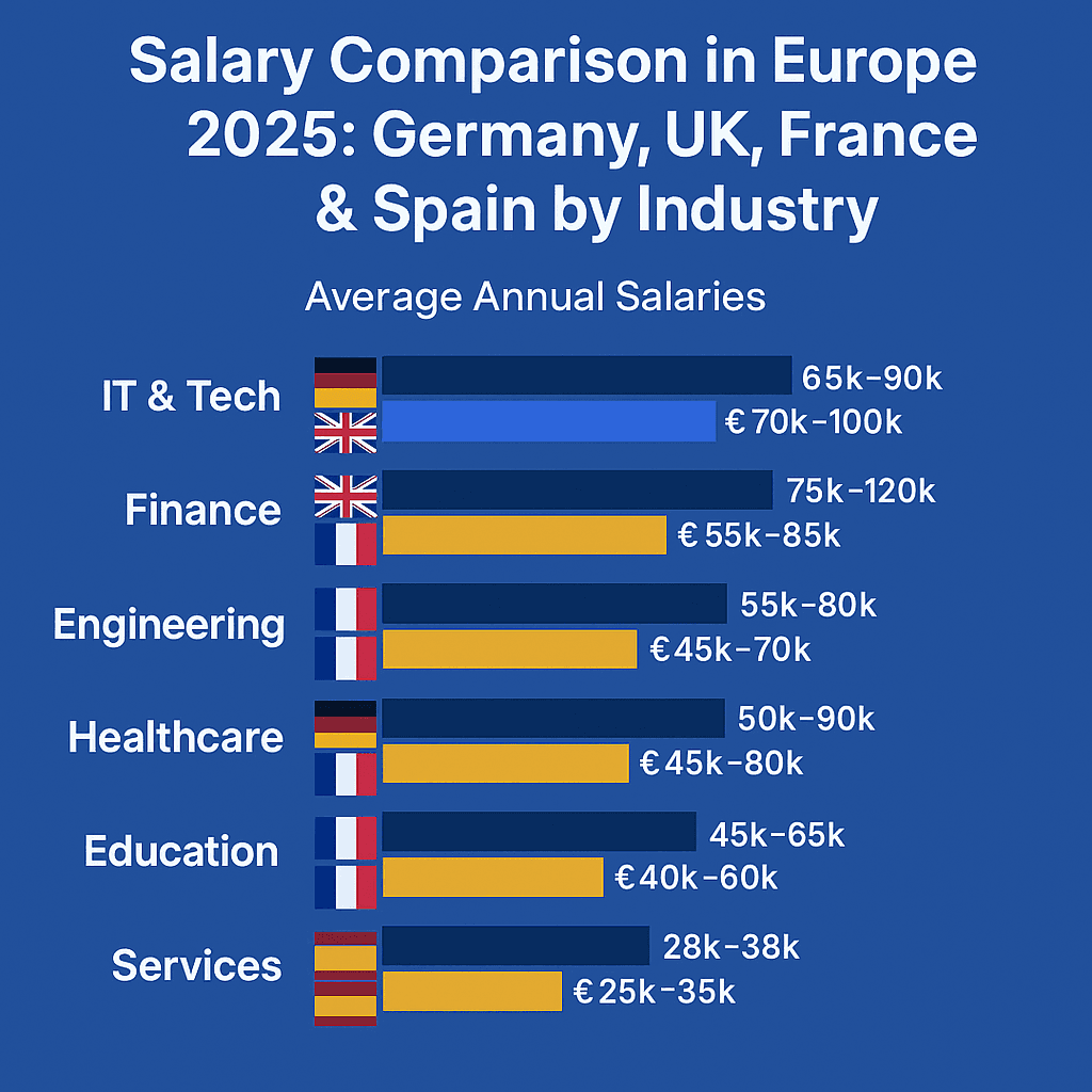 2025 Salary Comparison Across Europe: Germany vs. UK vs. France vs. Spain